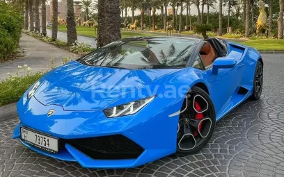 Lamborghini Huracan Spyder (Синий), 2018 для аренды в Дубай