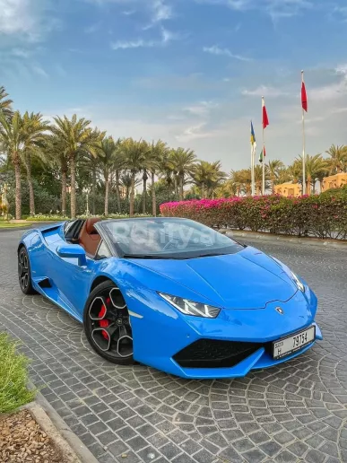 Lamborghini Huracan Spyder (Blue), 2018 for rent in Dubai