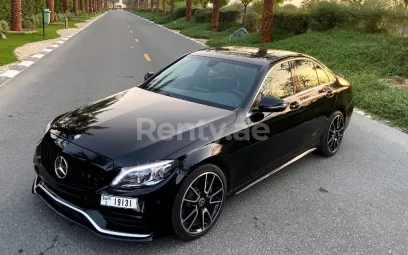 Mercedes C Class (Black), 2018 for rent in Dubai