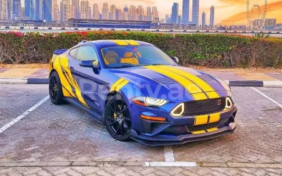 Ford Mustang (Dark Blue), 2019 for rent in Dubai