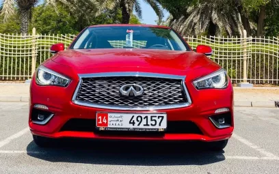 Infiniti Q50 (Красный), 2021 для аренды в Дубай