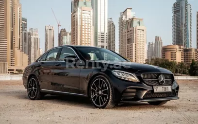 Mercedes C300 (Black), 2020 for rent in Dubai