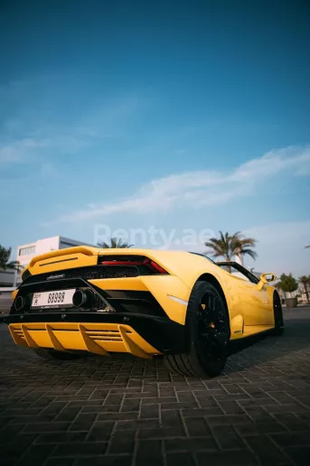 Lamborghini Evo Spyder (Yellow), 2022 for rent in Dubai