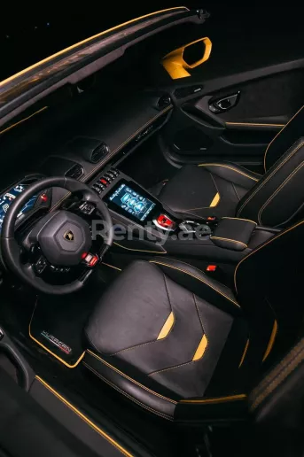 Lamborghini Evo Spyder (Yellow), 2022 for rent in Dubai