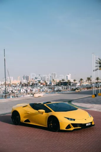 Lamborghini Evo Spyder (Yellow), 2022 for rent in Dubai