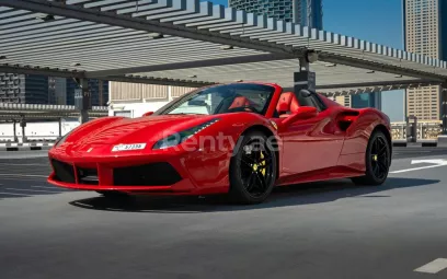 Ferrari 488 Spyder (Red), 2021 for rent in Abu Dhabi