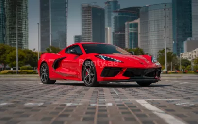 Chevrolet Corvette C8 Spyder (Red), 2022 for rent in Abu Dhabi