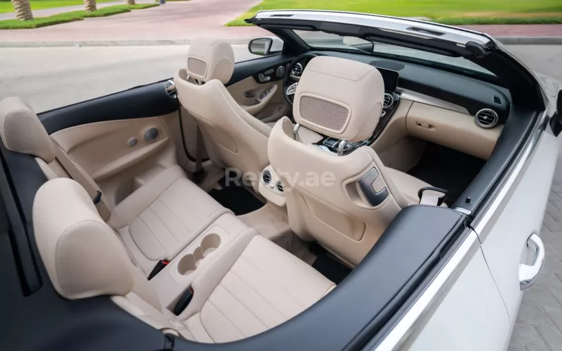 Mercedes C300 cabrio (White), 2021 for rent in Abu Dhabi