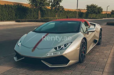 Lamborghini Huracan Spyder LP-610 (Серебро), 2017 для аренды в Дубай