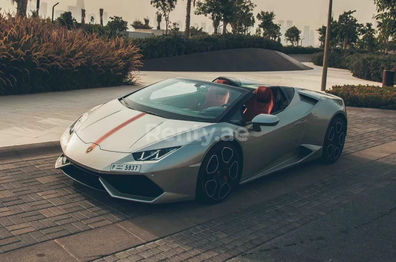 إيجار لامبورغيني هوراكان سبايدر LP-610 (فضة), 2017 في دبي