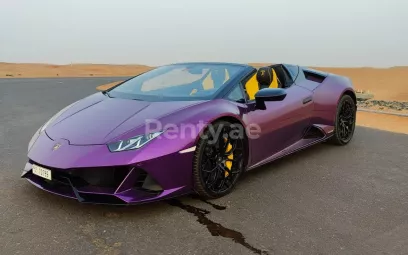 Lamborghini Evo Spyder (Purple), 2021 for rent in Dubai