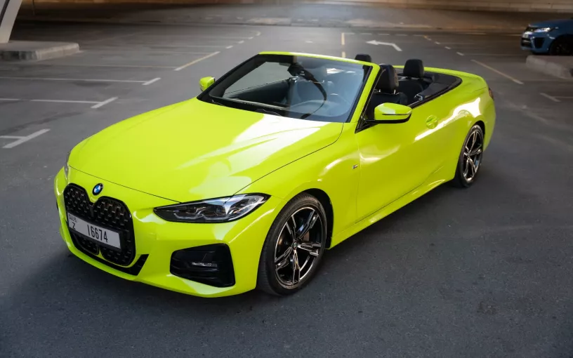 BMW 430i cabrio (Lime Green), 2023 for rent in Dubai