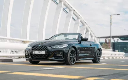 BMW 430i cabrio (Черный), 2023 для аренды в Абу-Даби