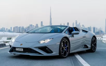 Dubai'de kiralık Lamborghini Huracan Evo Spyder (Gri), 2022