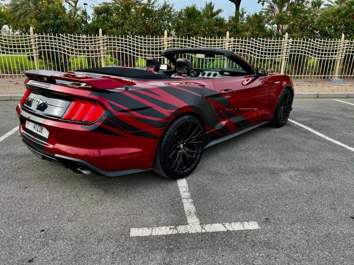 Ford Mustang Convertible (Red), 2021 for rent in Dubai
