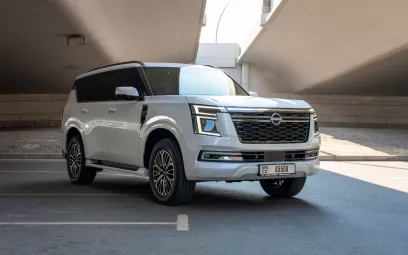 Nissan Patrol Platinum V6 (Wei&szlig;), 2025 zur Miete in Dubai