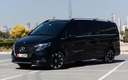 Mercedes V300 Avantgarde Extra Long (Black), 2025 for rent in Dubai