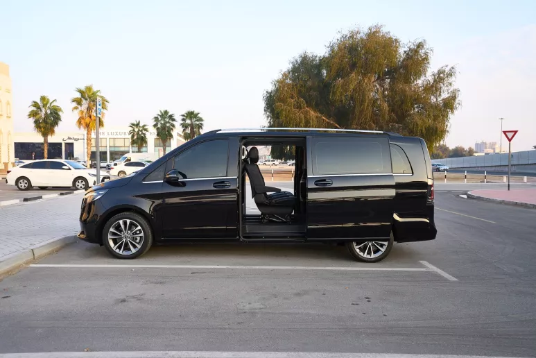 Mercedes V300 Avantgarde Extra Long (Black), 2025 for rent in Dubai