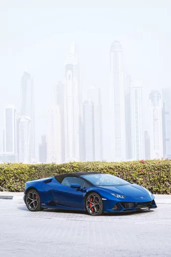 Lamborghini Evo Spyder (Синий), 2021 для аренды в Дубай