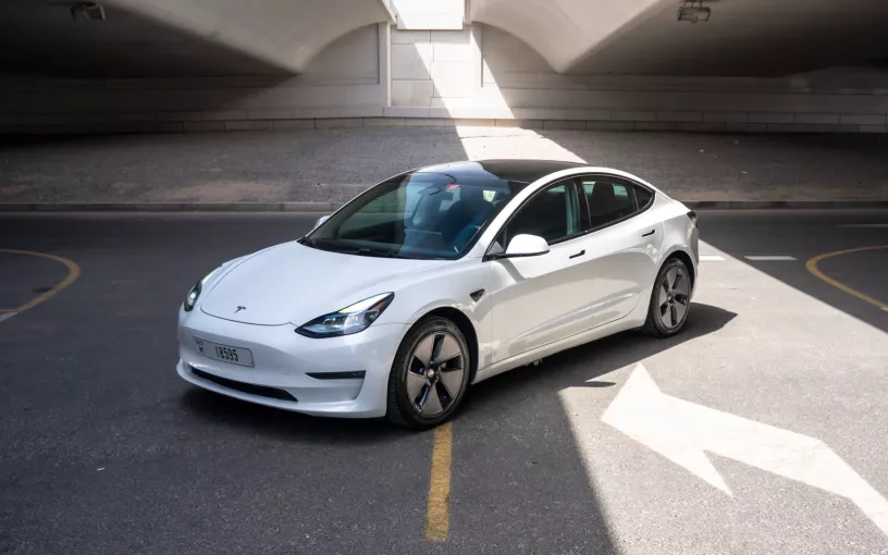 Tesla Model 3 (White), 2023 for rent in Dubai