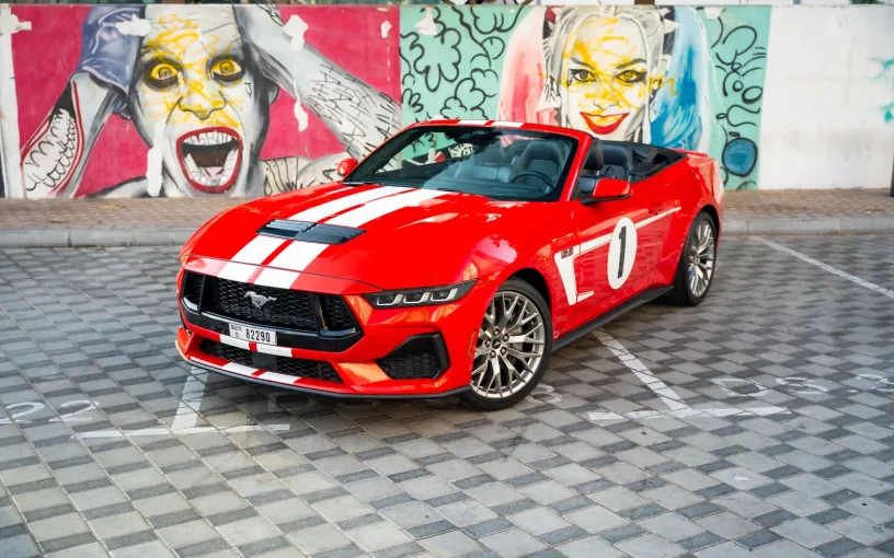 Ford Mustang cabrio (Red), 2023 for rent in Dubai