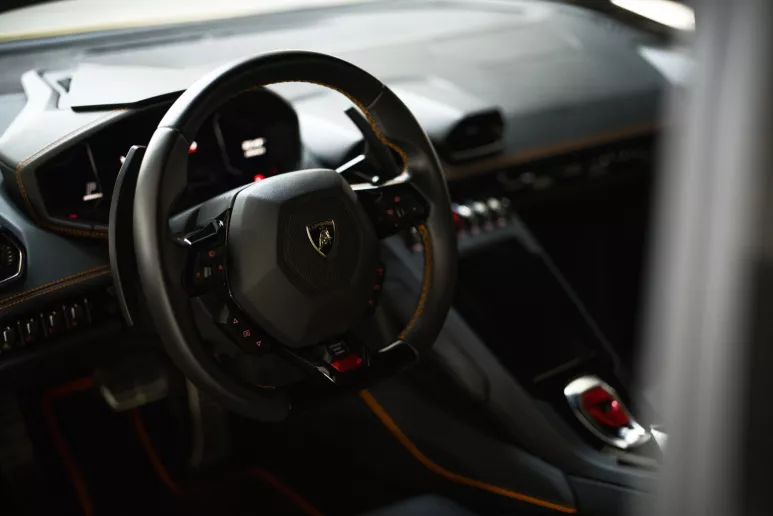 Lamborghini Evo coupe (Yellow), 2020 for rent in Abu Dhabi