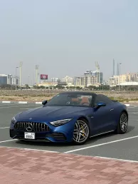 Hiring Mercedes SL 43 AMG (Blue), 2024 in Dubai