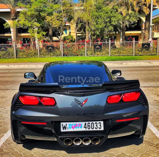 Corvette Grandsport (Dark Grey), 2019 for rent in Dubai