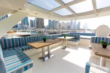 Sky Walker Caliente 96 ft (30m) Power boat in Dubai Harbour for rent in Dubai 7
