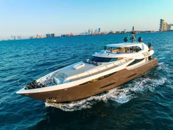 Nedship Khalili 110 ft (34m) Power boat in Dubai Harbour for rent in Dubai 1